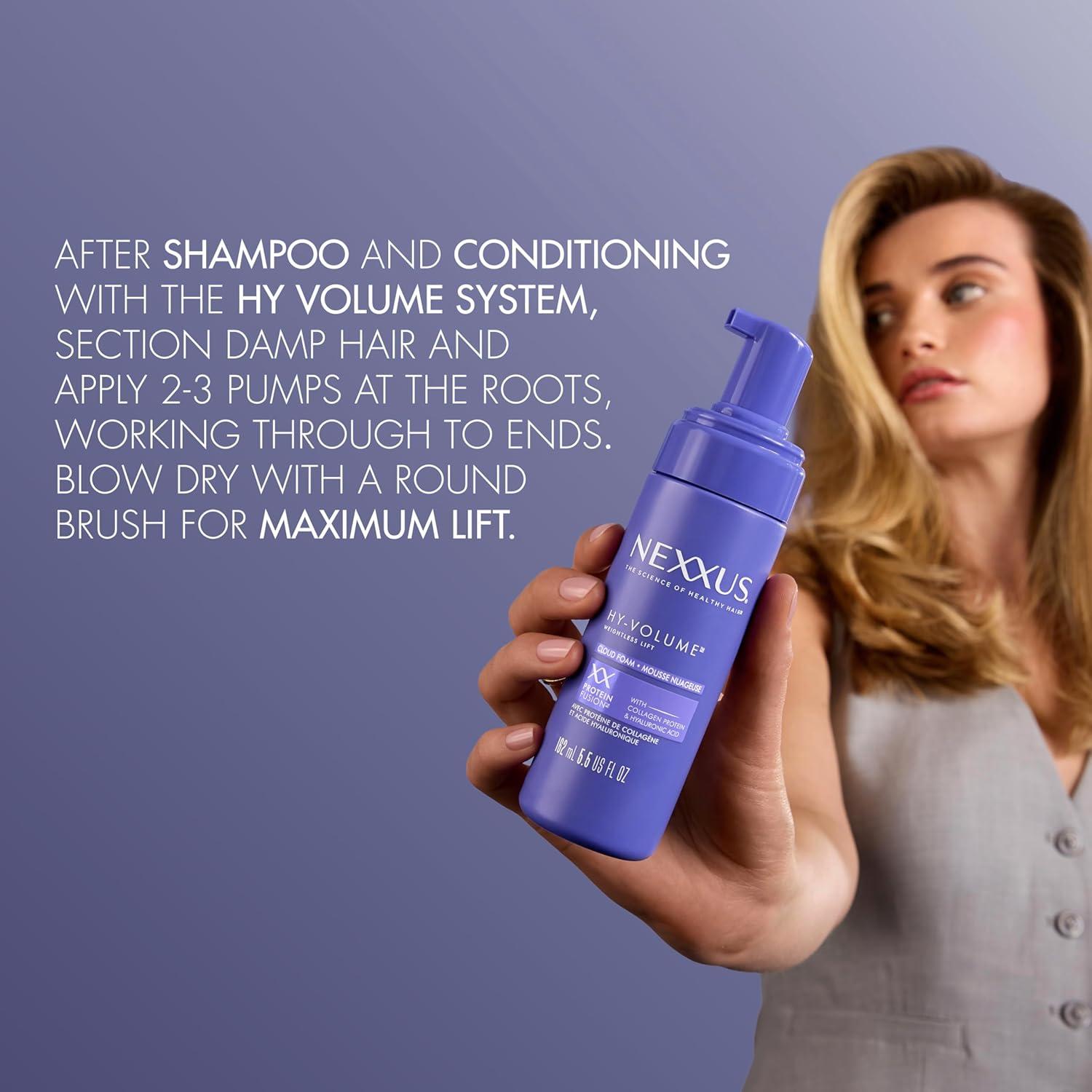 image:imageNexxus HyVolume Cloud Foam Hair Foam for Lift and Volume For Flat amp Limp Hair Hair Styling Foam Powered by Magnitube Volumizer Technology with Hyaluronic Acid 55 fl oz