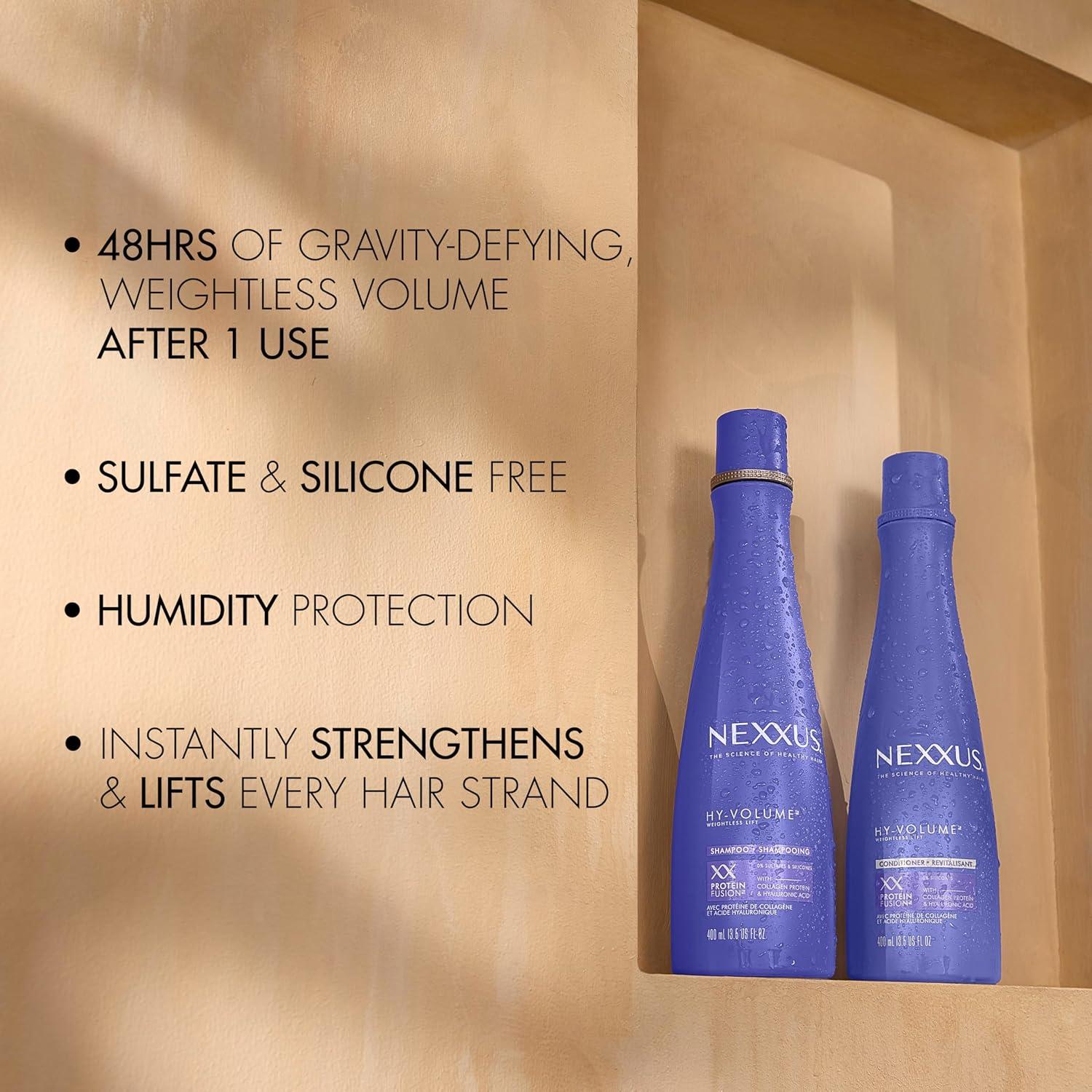 image:imageNexxus HyVolume Weightless Lift Shampoo For Flat amp Limp Hair Protein Fusion with Collagen Protein amp Hyaluronic Acid for 48 Hours of Volume 135 Fl Oz