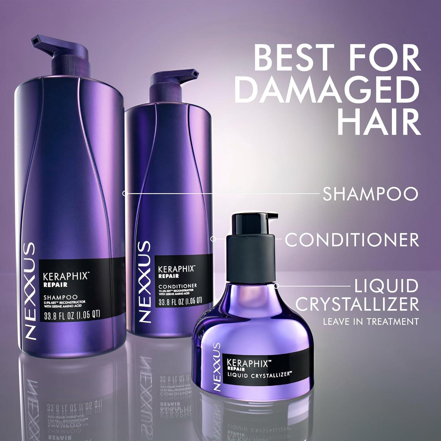 image:imageNexxus KERAPHIX Liquid Crystallizer Hair Strengthening Treatment Reconstructive LeaveIn For Damaged Hair Powered by KRT Keratin Resistance Therapy with Liquid Crystal Amino Acids 33 fl oz
