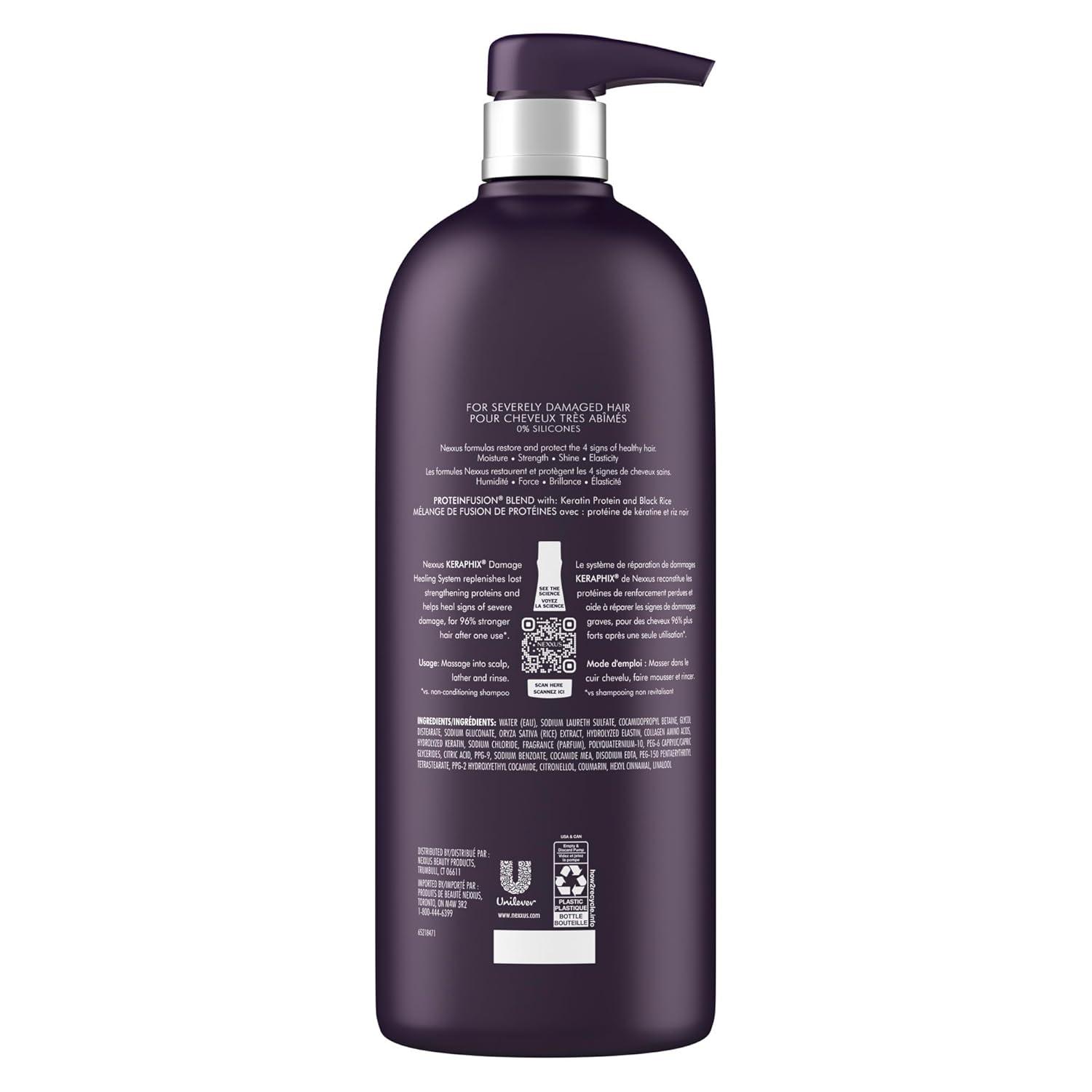 image:imageNexxus Keraphix Shampoo for Damage Repair for Damaged Hair Powered by KRT Keratin Resistance Therapy with Liquid Crystal Amino Acids 338 ozKeratin Protein and Black Rice