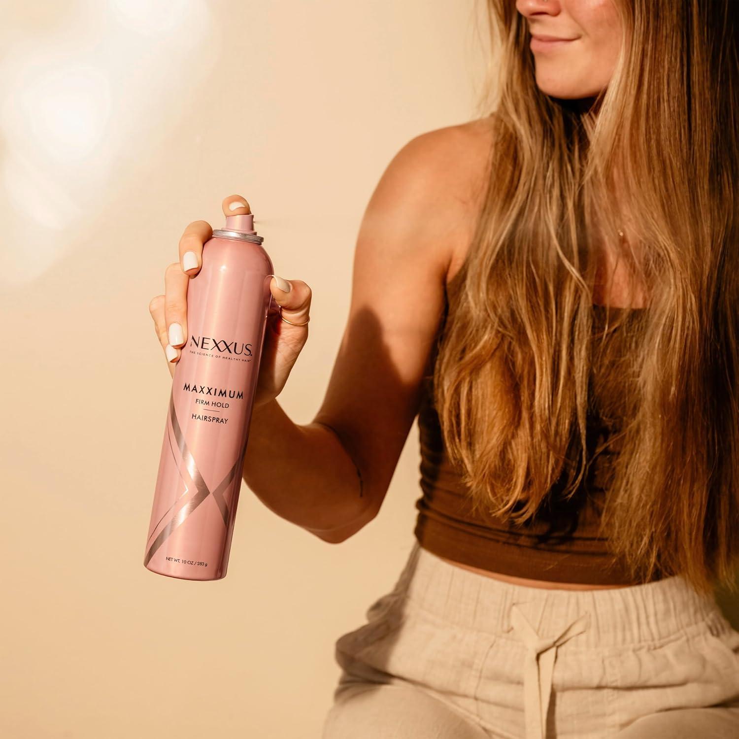 image:imageNexxus Styling Spray Maxximum Finish Firm Hold Hairspray Powered by STYLEPROTECT Technology 10 oz for Control Hold Hairspray for Women Hair Styling PinkCitrus