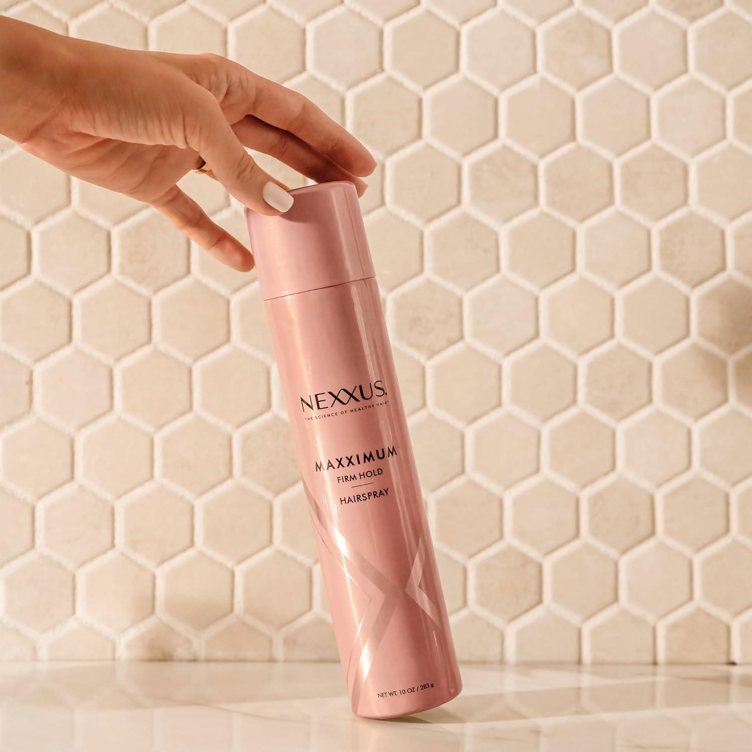 image:imageNexxus Styling Spray Maxximum Finish Firm Hold Hairspray Powered by STYLEPROTECT Technology 10 oz for Control Hold Hairspray for Women Hair Styling PinkCitrus
