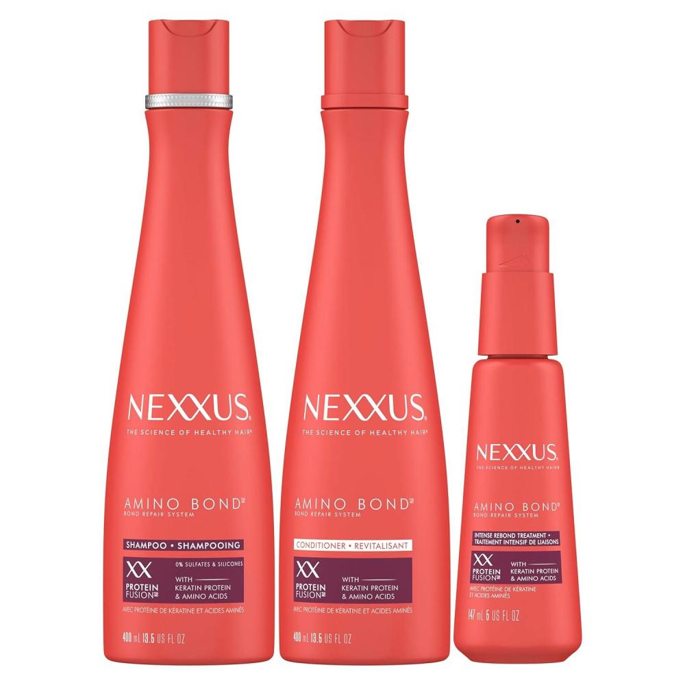 image:imageNexxus Bond Repair Shampoo Conditioner amp Intense Rebond Treatment Bundle Amino Bond 3 Pack for All Types of Damaged Hair with Keratin Protein and Amino Acids